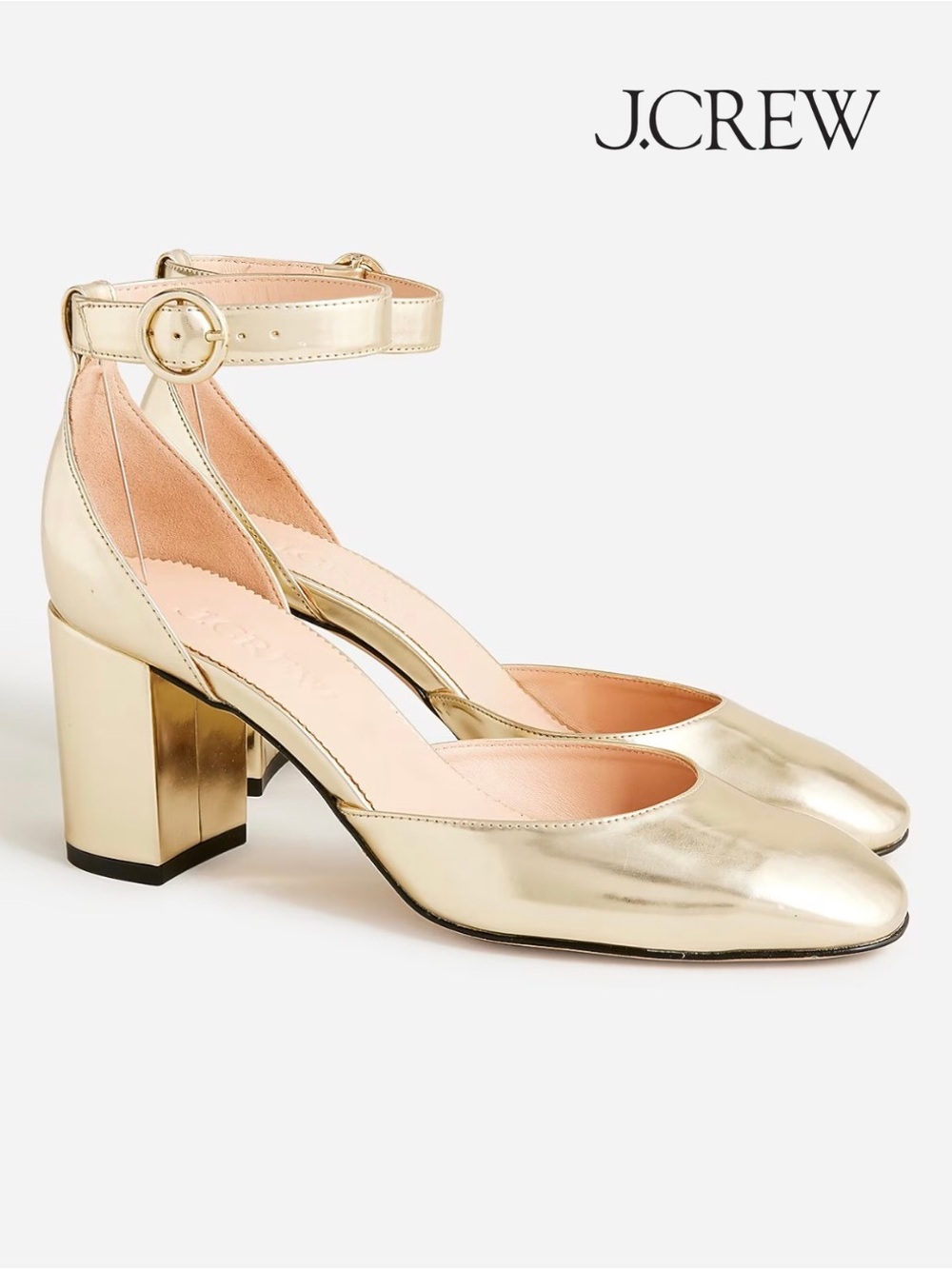 NWOB J. Crew Maisie Ankle Strap Metallic Heels